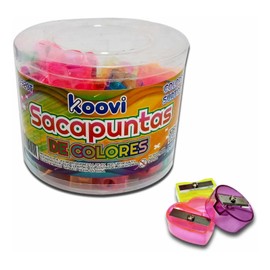Koovi – Sacapuntas Transparentes, Bote C/100 PZ, afilador de lápices escolar, uso escolar o de oficina, modelo 320T