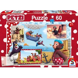 Schmidt Spiele Jigsaw Puzzle 56232 Petzi, nur fliegen ist schöner 60 Pieces Children's Puzzle Colourful
