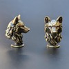 Brass Wolf Head Fierce Figurine Handmade Wild Spirit USA Crafted