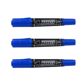 3 Pack Whiteboard Marker Easy Erase Dual Tip Bullet Tip Educational Supplies for School Office Home (Blue)