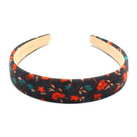 QinGoo Flower Pattern Headband Cute Corduroy Hair Band Hair Turban Women's Hair Accessories Painless Outings Korea 1 Piece (Black)