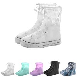 CAPASTEC Waterproof Shoe Cover, Rain Shoe Cover, 7 Sizes, 5 Colors, Rain Shoe Cover, 1 Pair, white