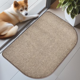 DOMUSTEX Dirt Trapper Dog Door Mat 24" x 35.5" / 60cm x 90cm, Washable Kitchen Rug, Non Slip Kitchen Mat for Floor, Absorbent Indoor Entryway Rug for Laundry, Bathroom, Bedroom