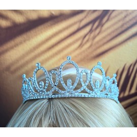 Happy 100th Birthday Tiara and Sash Gifts Crystal Rhinestone Princess Crown Birthday Women Party Favor Supplies Silver Crowns Blue Sash