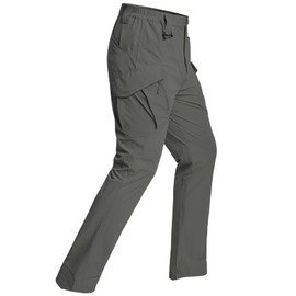 ReFire Gear Men's Quick Dry Tactical Pants Summer Lightweight Outdoor Fishing Hiking Pants UPF 50+ Stretch Construction Work Cargo Trousers Dark Grey