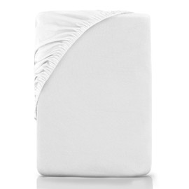 NatureMark Fitted Sheet Brushed Microfibre, 100% Polyester, White, 180 x 200 cm