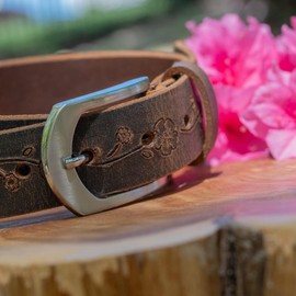 Nickel Smart Distressed Rose Belt - 36"