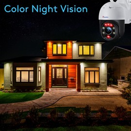 ctronics Outdoor Security Camera with Color Night Vision, 1080P PTZ Digital Zoom CCTV Camera Surveillance Camera Home Security with 355°Pan 90°Tilt Auto Tracking Human Detection Two-way Audio