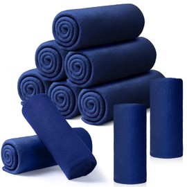 Buryeah 10 Pcs Fleece Blanket Bulk Soft Warm Fleece Blankets Cozy Lightweight Fleece Throw Blankets Plush Fleece Pet Blanket for Home Bed Sofa Office Wedding Gifts Travel (Khaki,50 x 60)