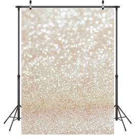 LYWYGG 5 x 7 ft Golden Dot Photography Background Vinyl Bokeh Professional Newborn Baby Portrait Studio Props Theme Video Studio Props Birthday Background CP-124