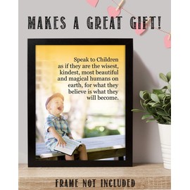 Speak to Children Wisely- Inspirational Wall Art- 8 x 10 Print Wall Art Décor Ready to Frame. Nursery Decor, Bathroom Decor & Bedroom Wall Art. Perfect Reminder for Great Parenting.
