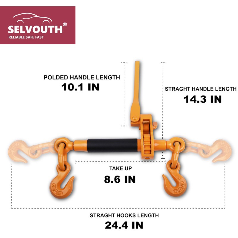 Ratchet Binder Plus Ratchet Chain Binder - 2 Pack Folding