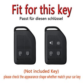 HIBEYO Intelligent Car Key Case Fits Volvo Leather Truck Key Protective Case Key Cover for Volvo FH16 FM Evro 6 Cargo 555 Heavy Truck Remote Control Key Shell Black