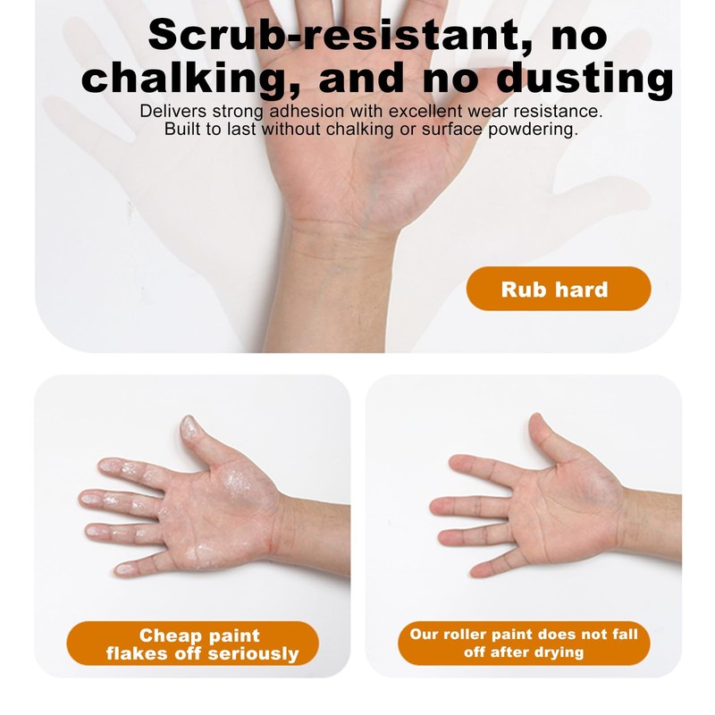 17oz/500g White Wall Paint with Roller Brush for Wall Touch