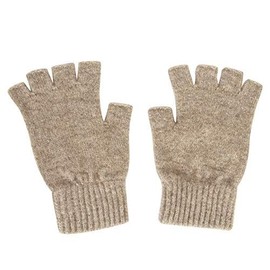 Whitepeak Genuine Merino Wool and Possumdown Fingerless Gloves for Men and Women | UNISEX (Natural Large)