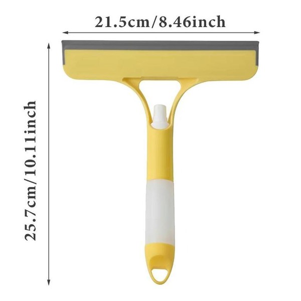 3 in 1 Window Cleaning Scraper, Squeegee andScrubber with Spray,