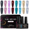 MEET ACROSS Gel Nail Polish Set, 8PCS Glitter Gel Nail