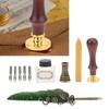 Retro Feather Pen Set Vintage Map Pattern Quill Pen Set