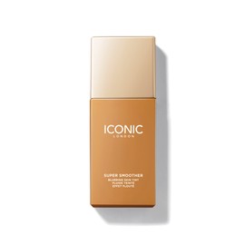 ICONIC LONDON Super Smoother Blurring Skin Tint | Light to Medium Coverage, Hydrating, Ultra-Lightweight Tinted Moisturizer, Cruelty-Free, Vegan Makeup (Golden Tan) 1.01 Fl oz
