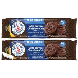Sugar Free Cookies Baked With Real Cocoa| Fudge Brownie Chocolate Chip| Fudge Striped Shortbread| Chocolate Chip| Voortman oatmeal cookies | Keto Friendly Snack Bundled with BETRULIGHT Fridge Magnet- 8 oz each – Pack of 2 (Fudge Brownie Chocolate Chip)