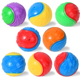 WANIX 8Pcs Squeaky Dog Balls, Indestructible Dog Ball, Balls for Dogs Training, Teeth Cleaning Puppy Chew Toys