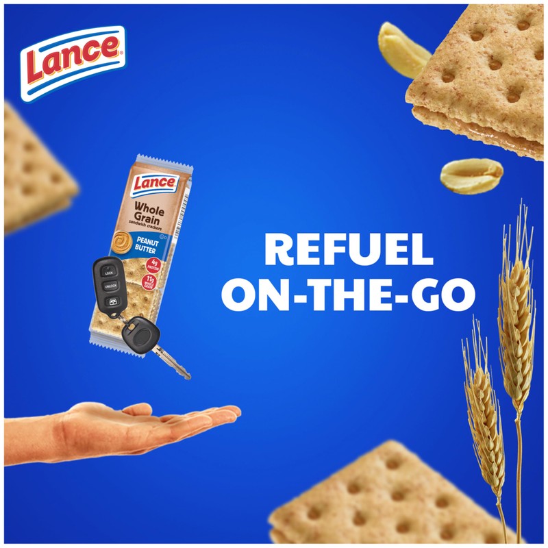 Lance Sandwich Crackers, Made with Whole Grain Crackers, Peanut Butter,