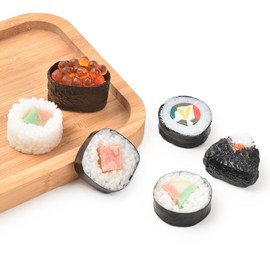 Hanycon 6PCS Artificial Sushi Simulated Onigiri Lifelike Food Model for Photography Props Home Kitchen Desk Shops Party Display Decor