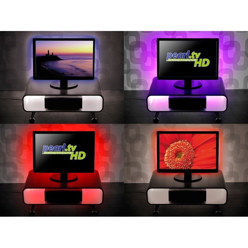 Lunartec TV Lighting: TV Backlight with 4 RGB Strips for