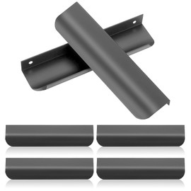 LZYDKH Pack of 6 Concealed Furniture Handles, 150 mm Cabinet Handles, Invisible Handle Strip, Kitchen Drawer Handles with Screws, Profile Handles, Aluminium Handles for Cabinet Doors (Grey)