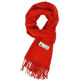 Glory Max Unisex Plain Solid Color Winter Scarf Cashmere Feel Soft Classic 72"x12" (Red)