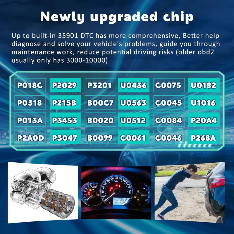 Professional OBD2 Scanner Diagnostic Tool, Enhanced Auto Check Engine Code
