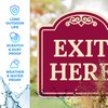 Exit Here Décor Sign, Burgundy Dark, 24x24 Inches, Reflective .063