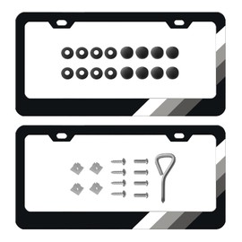 Xnqdre 2 Pack Tri-Color Sport License Plate Frame, Aluminum Alloy 3 Color Sports License Plate Cover Holder Compatible for Toyota TRD Tacoma 4Runner Tundra Rav4 Highlander. (White, Gray)