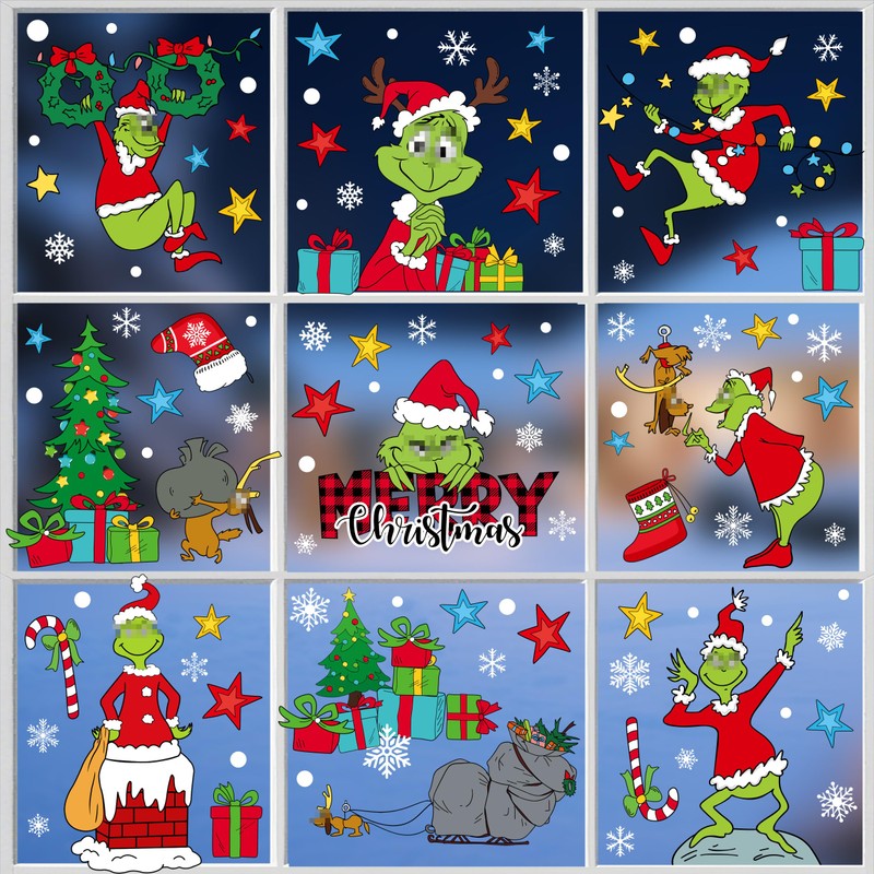 165 PCS Christmas Window Clings for Glass - Double-Sided Static