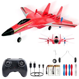 Fremego Su-27 RC Airplane,2.4GHz 2 Channel Remote Control Plane with Gyro Night Lights and 2 Batteries, Easy to Fly for Adults, Beginners and Kids Toy