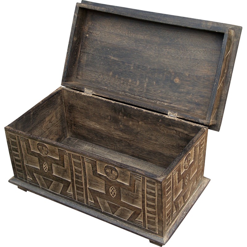 Handbeschnitzte Balsa Wood Chest in 3 Sizes/Chests Boxes – Size: