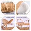 Wicker Picnic Basket with Lid and Handle Sturdy Woven Body