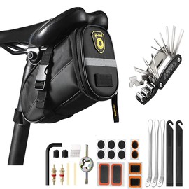 Bicycle Repair Kit, JOLY FANG 16-in-1 Bicycle Multi-Tool Saddle Bag Bicycle Multifunctional Tool Pocket for Mountain Bikes and Road Bikes