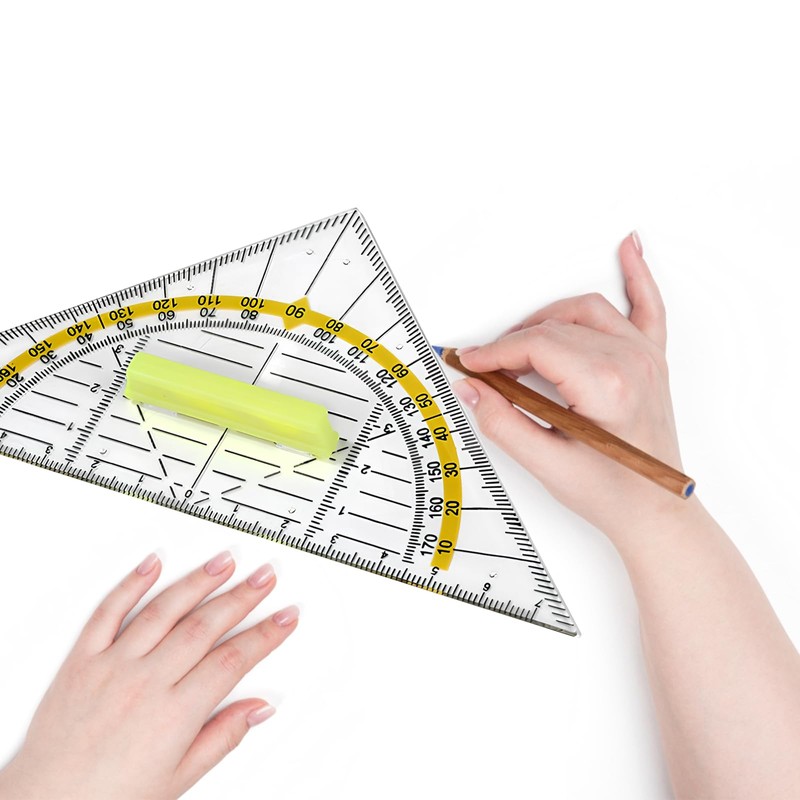 Set of 4 Drawing Triangle Protractor and Geo Triangle Set
