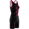 Womens SAVAGE Wrestling Singlet-Black-Hot Pink-WM