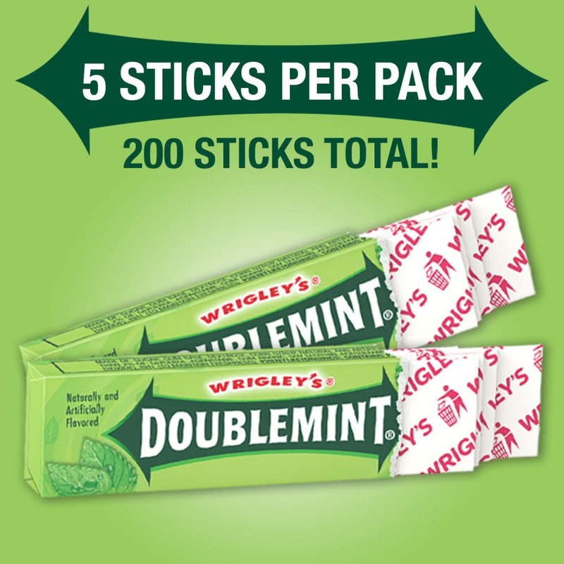 WRIGLEY'S DOUBLEMINT Mint Gum Chewing Gum Bulk Pack, 5 Stick