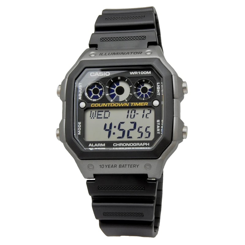 Casio AE-1300WH-8A AE1300WH-8A Sports Digital Black Gray Men's Watch, Belt