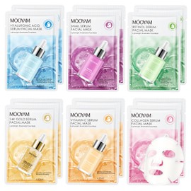 GUOYAOLIFU Face Mask Skincare Facial 12 Sheet Facial Spa Moisturizing Skincare Hydrate, Radiance Boost, Soothe, Revitalize, Nourish, Purify Skin For All Skin Types