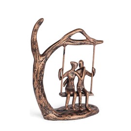 Poshetion for Couple Romantic Iron Statue – Antique Bronze Metal Swing Lovers Figurine, Unique Wedding Gifts for Couples, for Her, Cool Wife Husband
