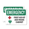 (2 Pack) First Aid Kit AED Inside Cabinet With Symbol