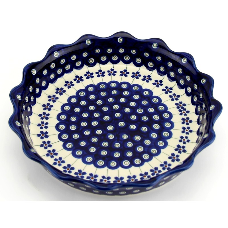 Polish Pottery Quiche/Scalloped Pie Dish From Zaklady Ceramiczne Boleslawiec #1765-166a
