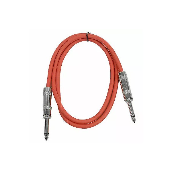SEISMIC AUDIO - Red 1/4" TS 3' Patch Cable -