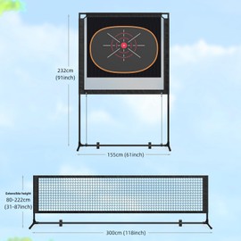 Pickleball Net Portable Outdoor Badminton and Tennis Net Set, Set of 10 Bird Balls, 2 Ping Pong Balls, 2 Pickle Balls and 2 Paddles, Adults Family Sports Games for Beach Backyard Driveway