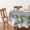 Artoid Mode Snowflakes Trees Snowman Deer Christmas Table Cloth, Round