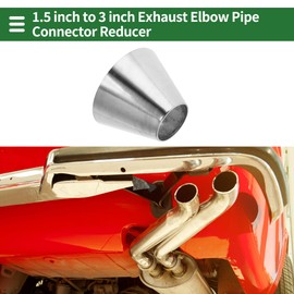 Motoforti Mandrel Exhaust Bend Elbow Concentric Reducer Car Exhaust Pipe Tubing Piping Adapter 1.5" OD to 3" OD 304 Stainless Steel Silver Tone 4 Pcs